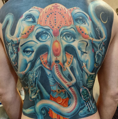 Tattoos - Ganesha Backpiece Tattoo - 115123